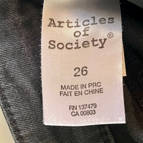 Articles of Society Britney Merced Skinny Jeans 27 Charcoal Gray Button Front - Picture 10 of 12